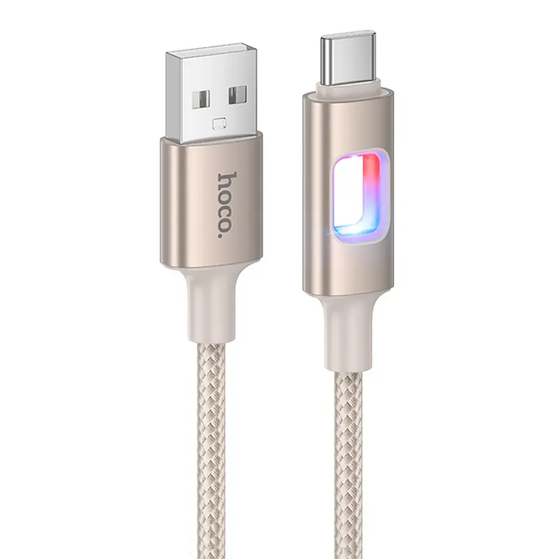 Дата кабель Hoco U144 New USB to Type-C 3A (1.2m), Gold, купить оптом с доставкой