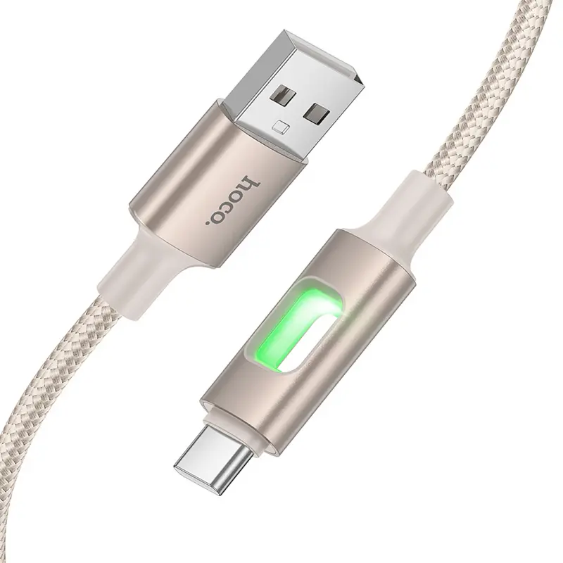 Дата кабель Hoco U144 New USB to Type-C 3A (1.2m), Gold 3, купить оптом с доставкой