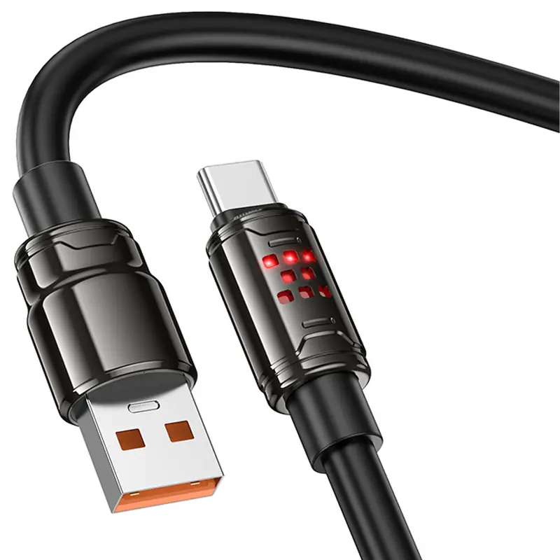 Дата кабель Hoco U143 Joy USB to Type-C 5A (1.2m), Black 2, купить оптом с доставкой