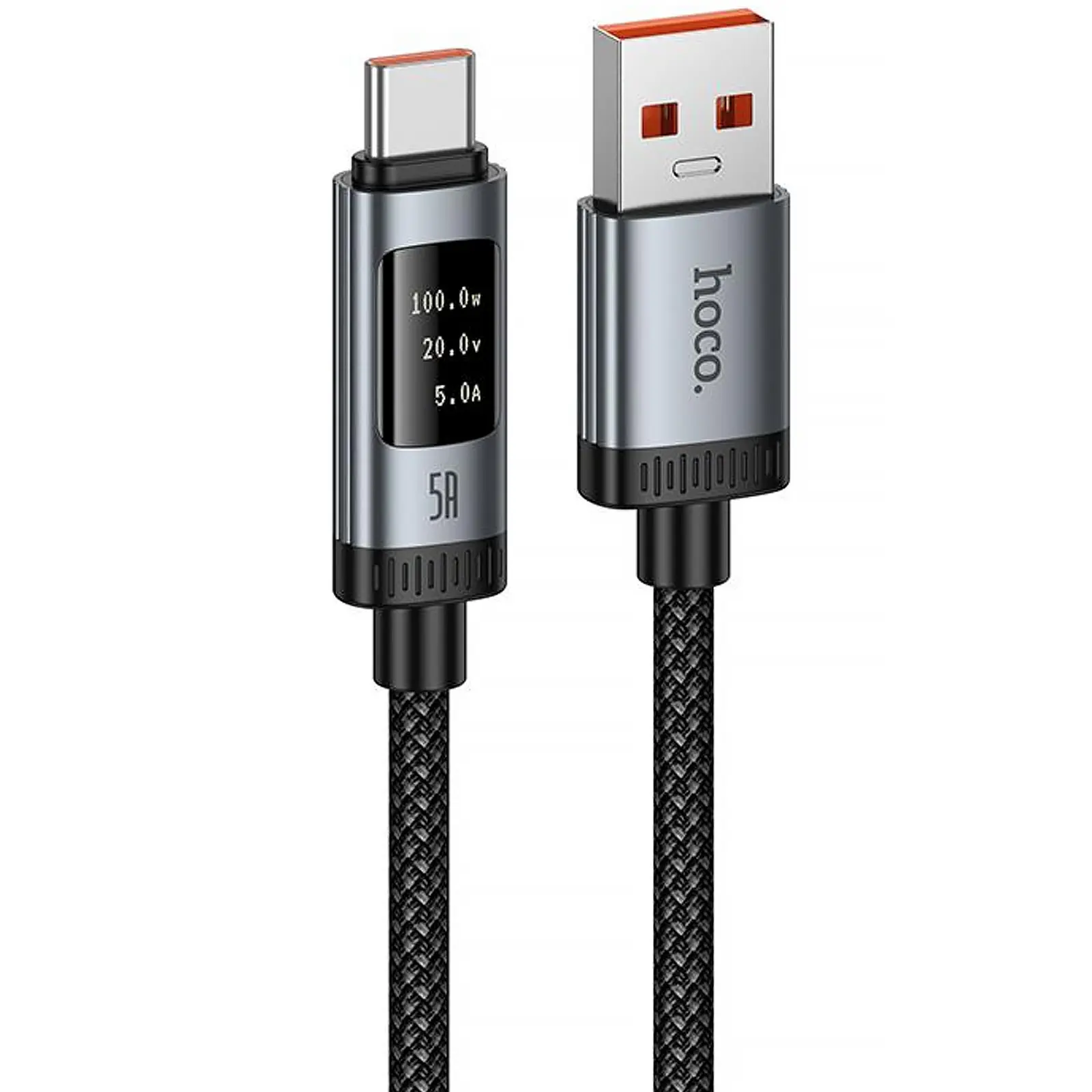 Дата кабель Hoco U148 Lord with display USB to Type-C 100W (1.2m), купить оптом с доставкой