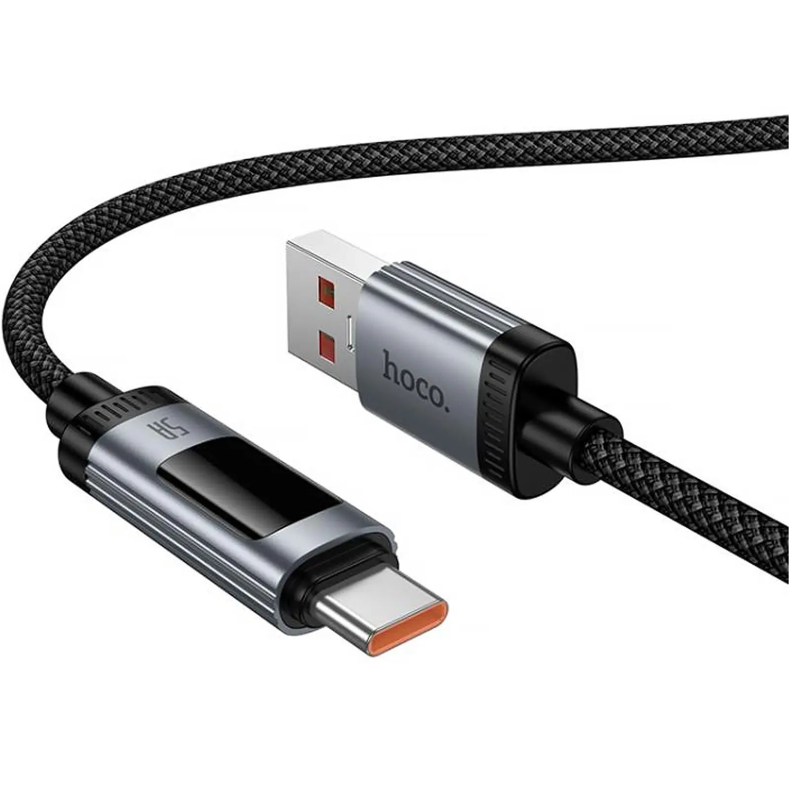 Дата кабель Hoco U148 Lord with display USB to Type-C 100W (1.2m), Black 1, купить оптом с доставкой