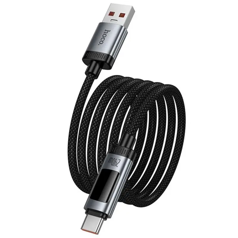 Дата кабель Hoco U148 Lord with display USB to Type-C 100W (1.2m), Black 5, купить оптом с доставкой