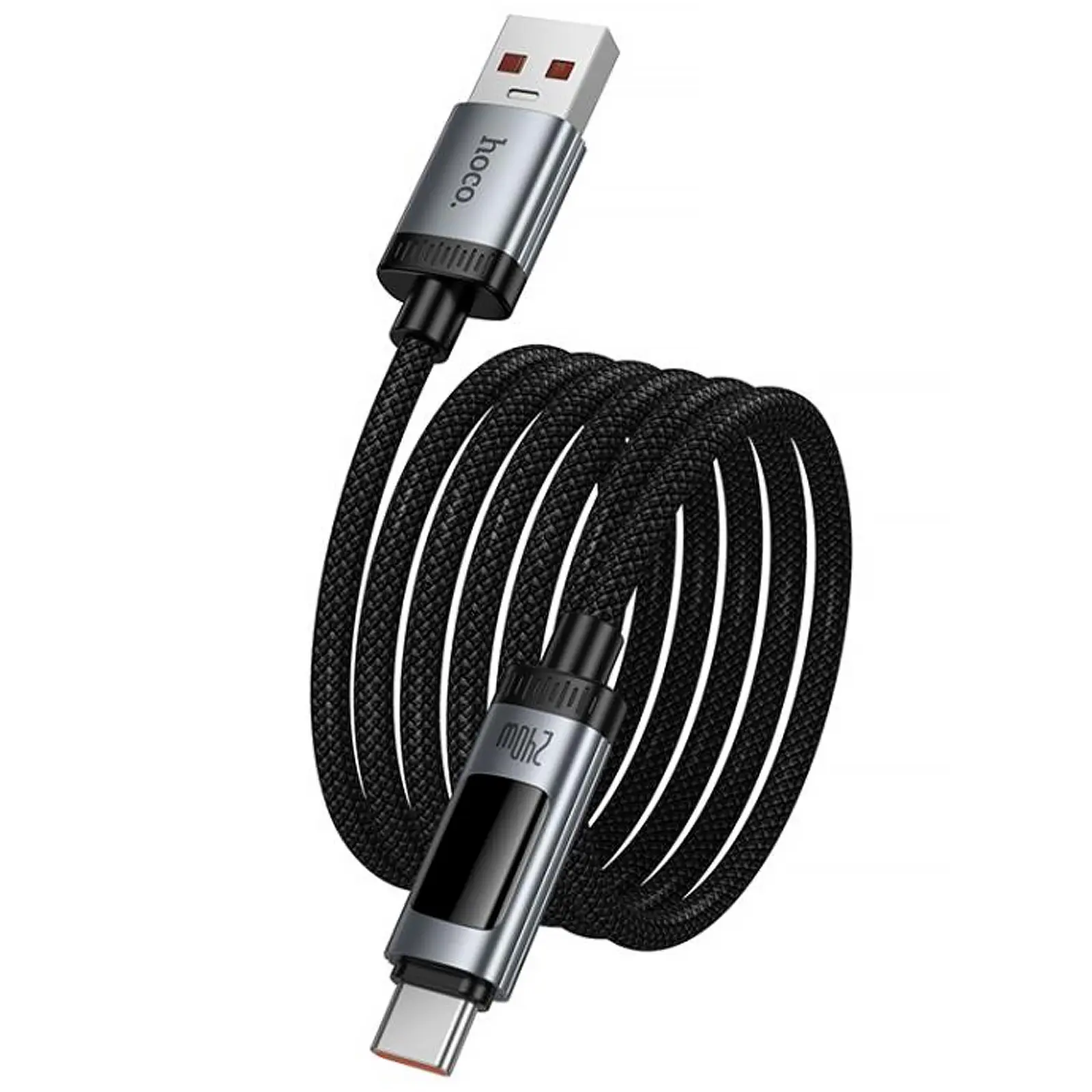 Дата кабель Hoco U148 Lord with display USB to Type-C 100W (1.2m), Black 5, купить оптом с доставкой