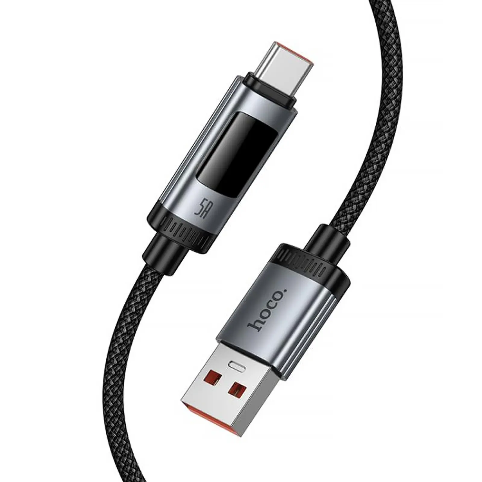 Дата кабель Hoco U148 Lord with display USB to Type-C 100W (1.2m), Black 6, купить оптом с доставкой