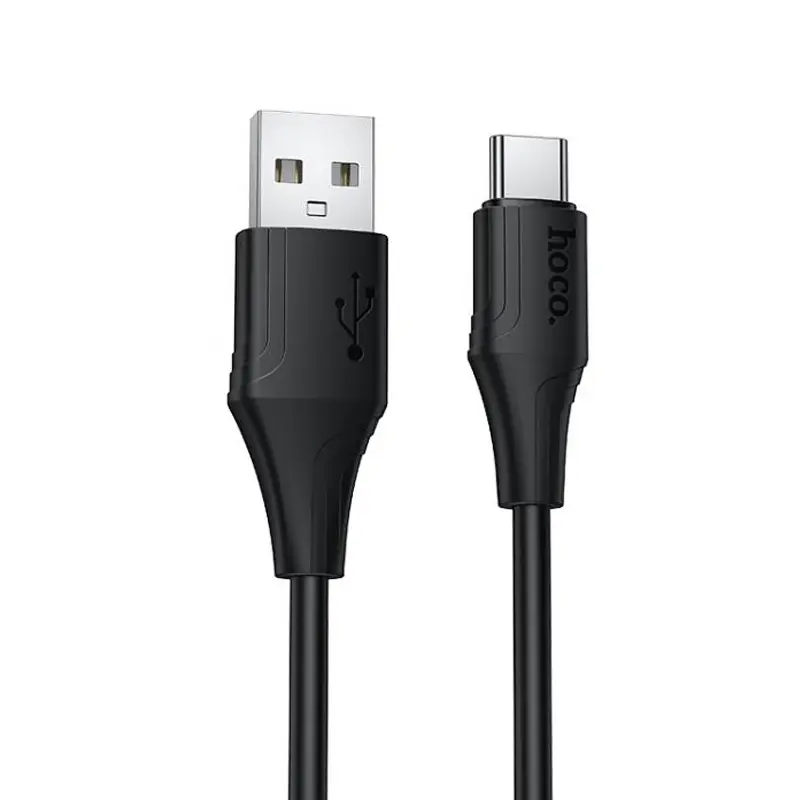 Дата кабель Hoco X124 Bien silicone USB to Type-C 3A (1m), Black, купить оптом с доставкой