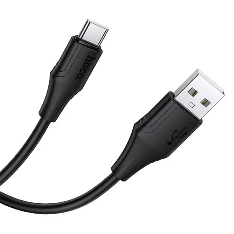 Дата кабель Hoco X124 Bien silicone USB to Type-C 3A (1m), Black 2, купить оптом с доставкой