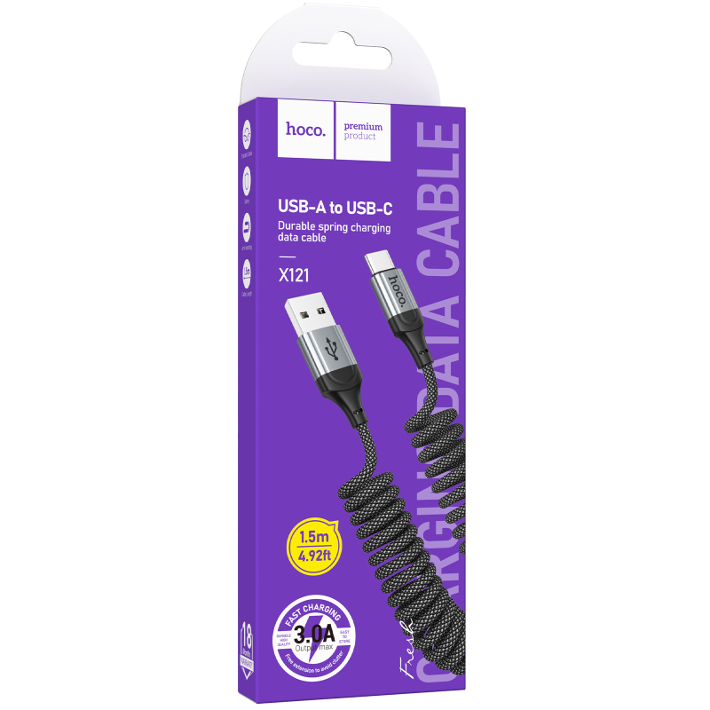 Дата кабель Hoco X121 Nuevo USB to Type-C 3A (1.5m), Black 1, купити оптом з доставкою