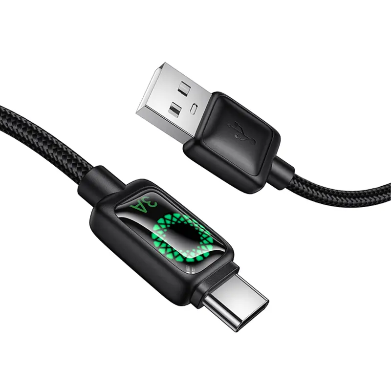 Дата кабель Hoco U146 Mundo USB to Type-C 36W (1.2m), Black 3, купить оптом с доставкой