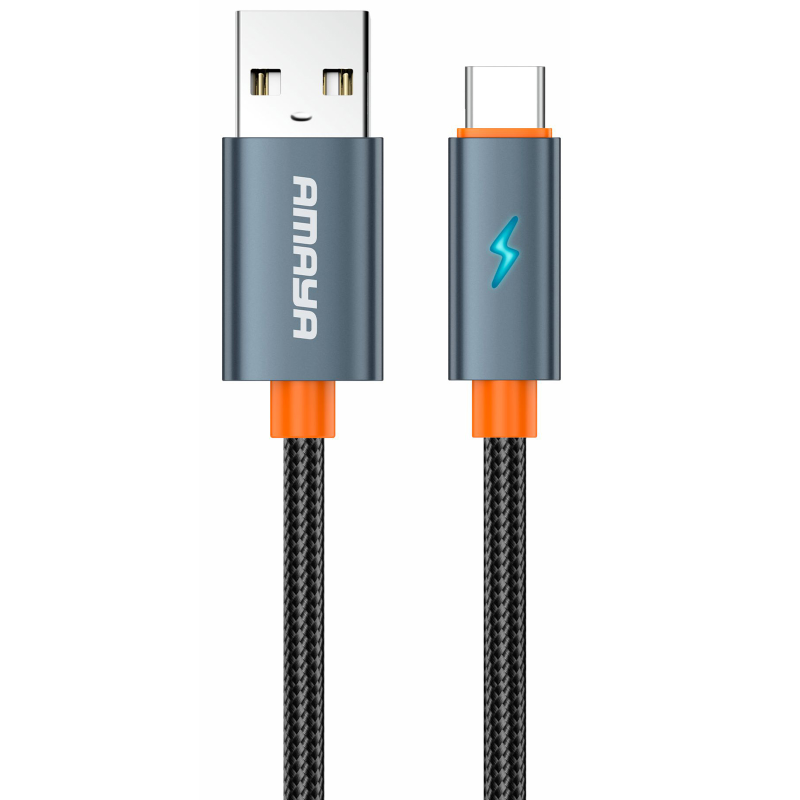 Дата кабель Amaya 58C USB to Type-C 100W (1m), Gray, купити оптом з доставкою