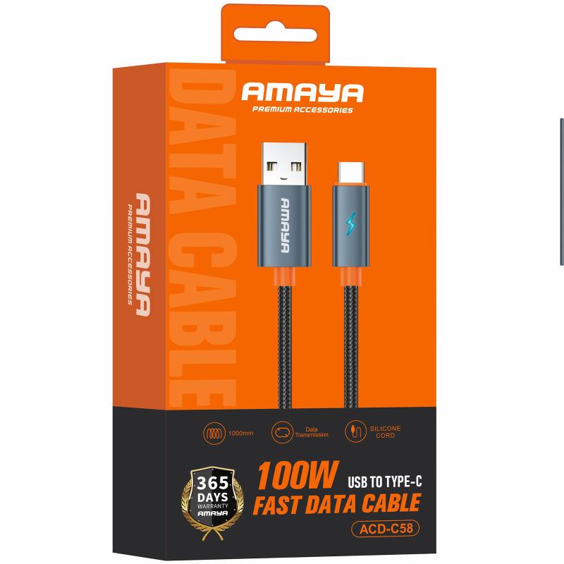 Дата кабель Amaya C58 USB to Type-C 100W (1m) на малюнкі №2