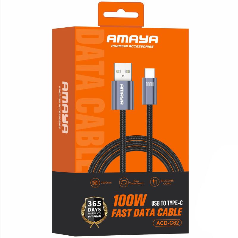 Дата кабель Amaya C62 USB to Type-C 100W (2m) на картинке №2
