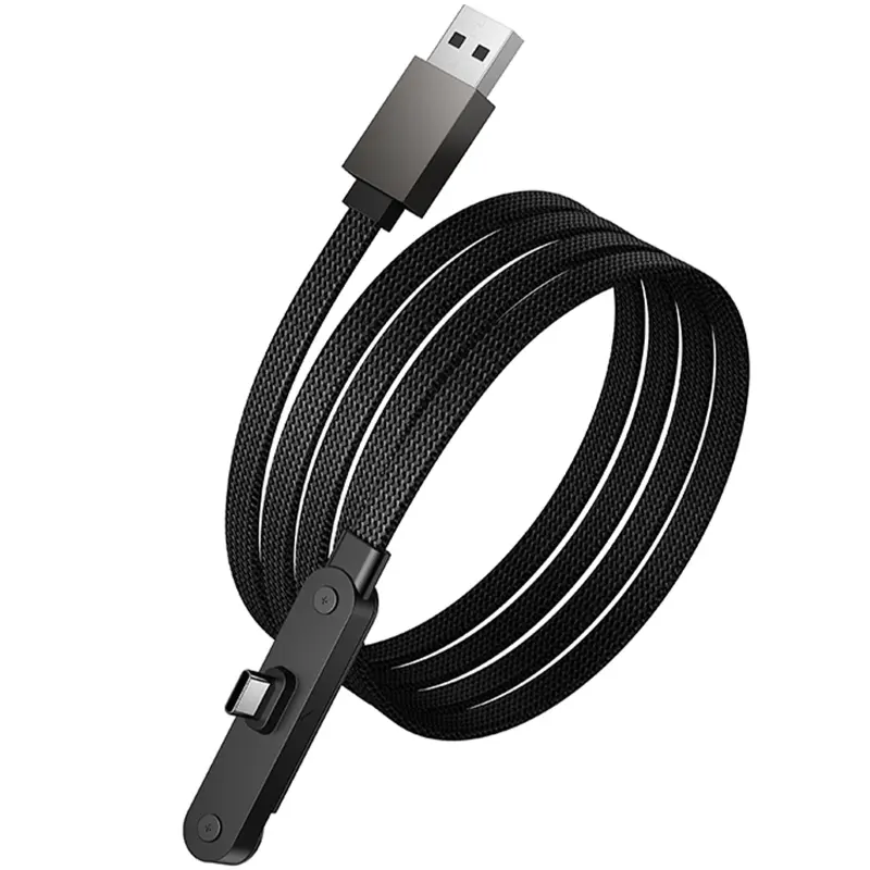 Дата кабель Hoco U150 Exquisite side plug and stand USB to Type-C 36W (1.2m), Black 5, купить оптом с доставкой