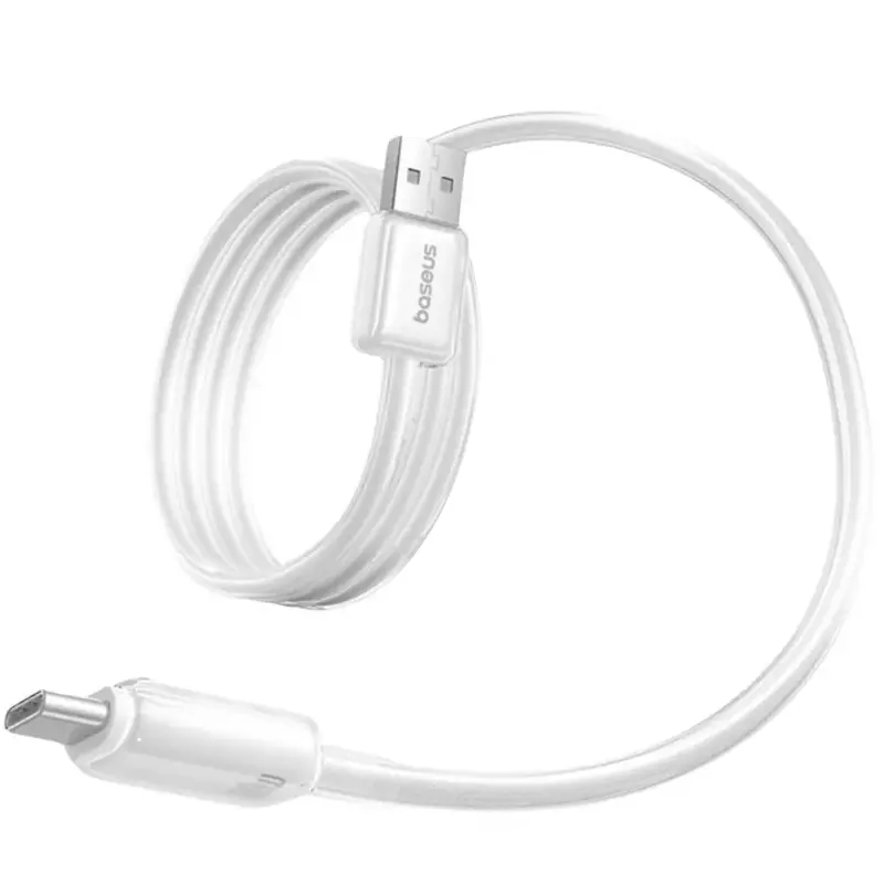Дата кабель Baseus Crystal USB to Type-C 100W (1m) (E04279), Moon White, купити оптом з доставкою