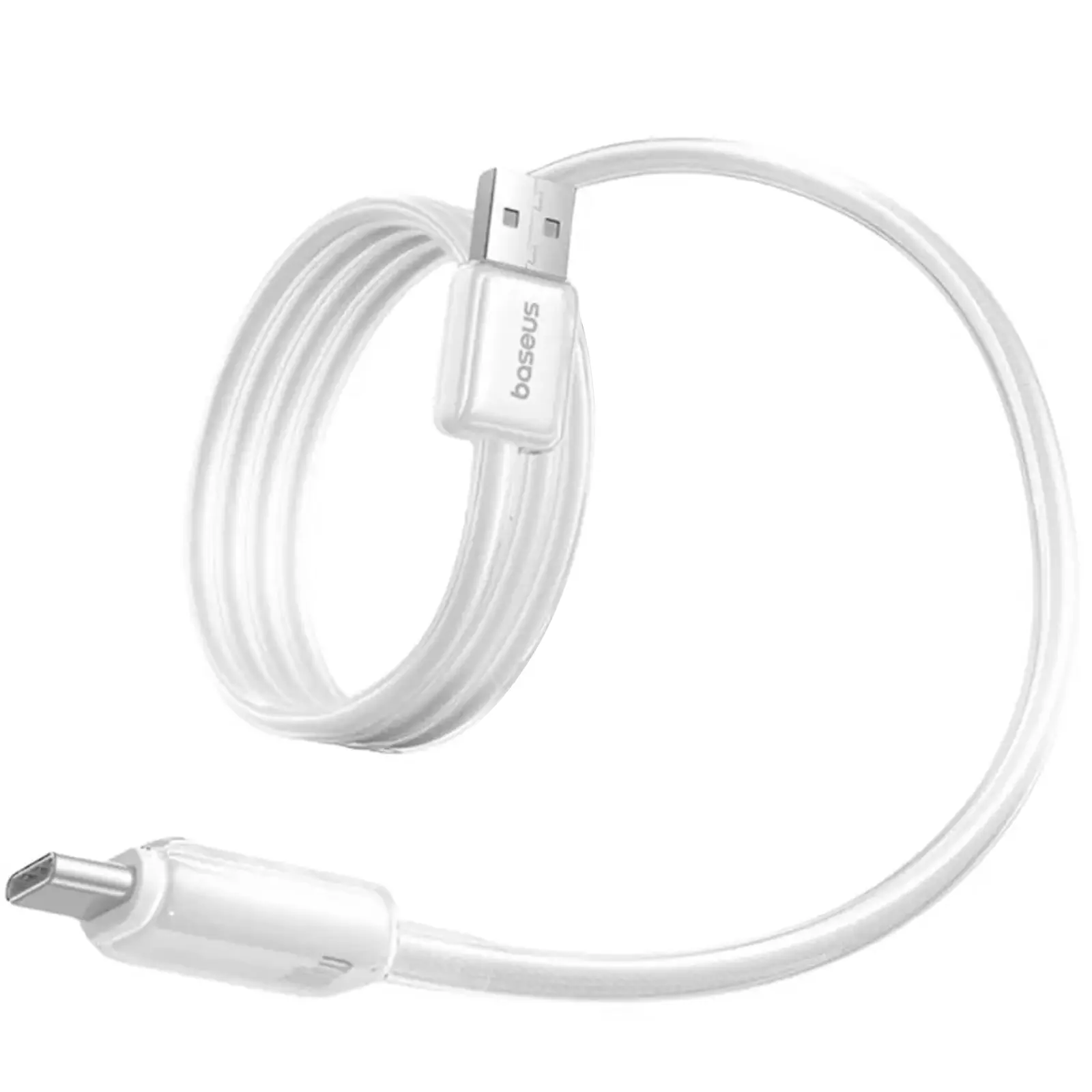 Дата кабель Baseus Crystal USB to Type-C 100W (1m) (E04279), Moon White, купити оптом з доставкою