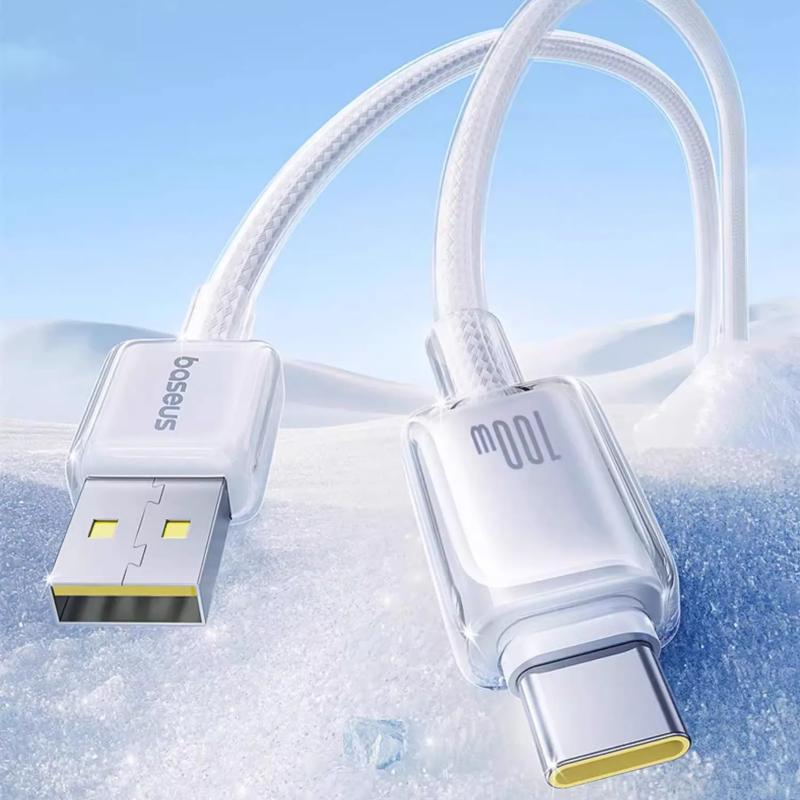 Дата кабель Baseus Crystal USB to Type-C 100W (2m) (E04279) на картинке №2