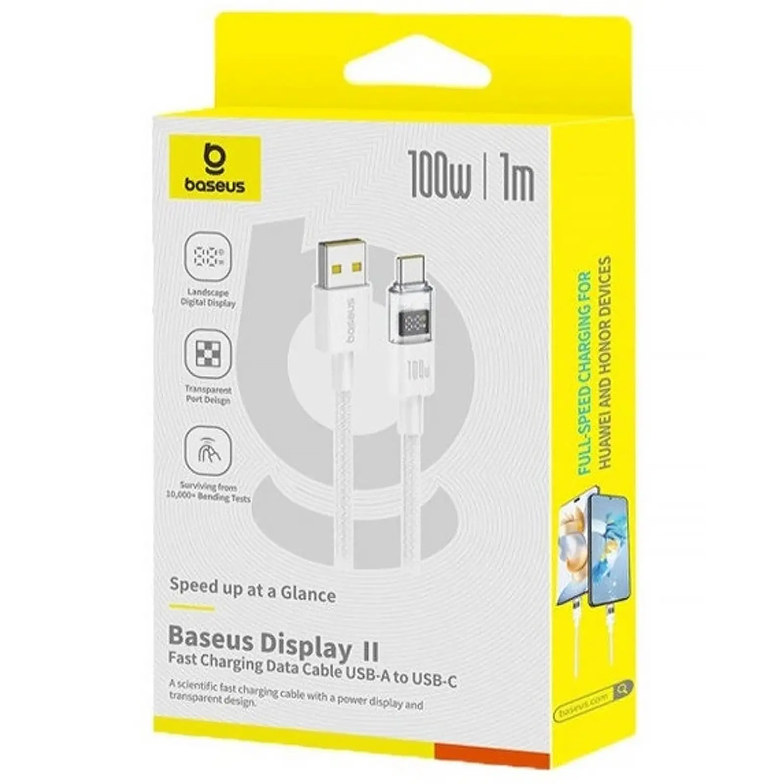 Дата кабель Baseus Display 2 USB to Type-C 100W (1m) (P10382701), Moon White 1, купити оптом з доставкою