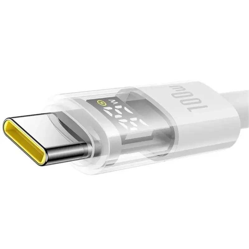 Дата кабель Baseus Display 2 USB to Type-C 100W (1m) (P10382701), Moon White 3, купити оптом з доставкою