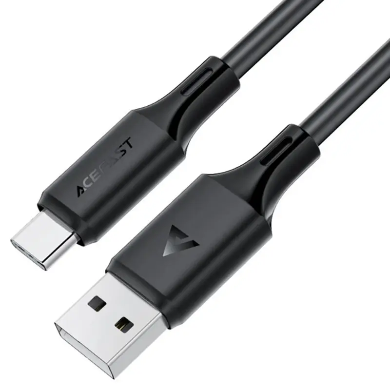 Дата кабель Acefast C17-04 USB to Type-C 3A (1.2m), Black, купити оптом з доставкою