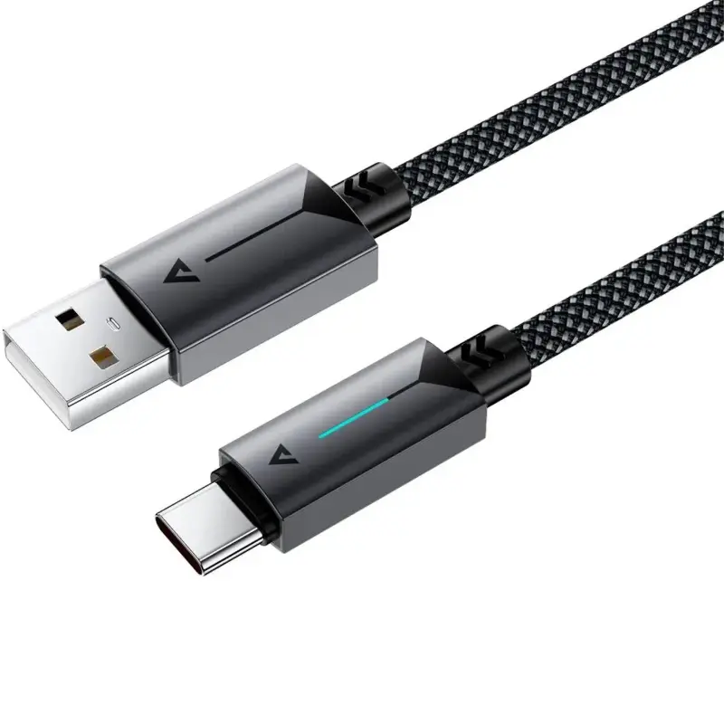 Дата кабель Acefast C19-04 USB to Type-C 3A (1.2m), Black 2, купити оптом з доставкою