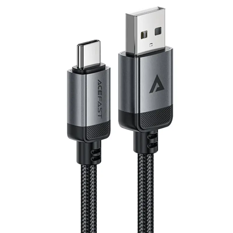 Дата кабель Acefast C20-04 USB to Type-C 3A (1.2m), Black, купити оптом з доставкою