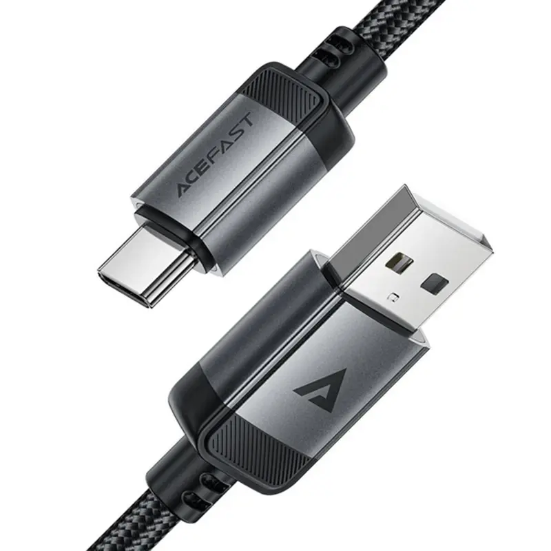 Дата кабель Acefast C20-04 USB to Type-C 3A (1.2m), Black 3, купити оптом з доставкою
