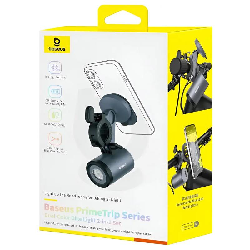 Вело- Мото- держатель+фонарь Baseus PrimeTrip Series 2-in-1 (C12569000121-0) на картинке №2