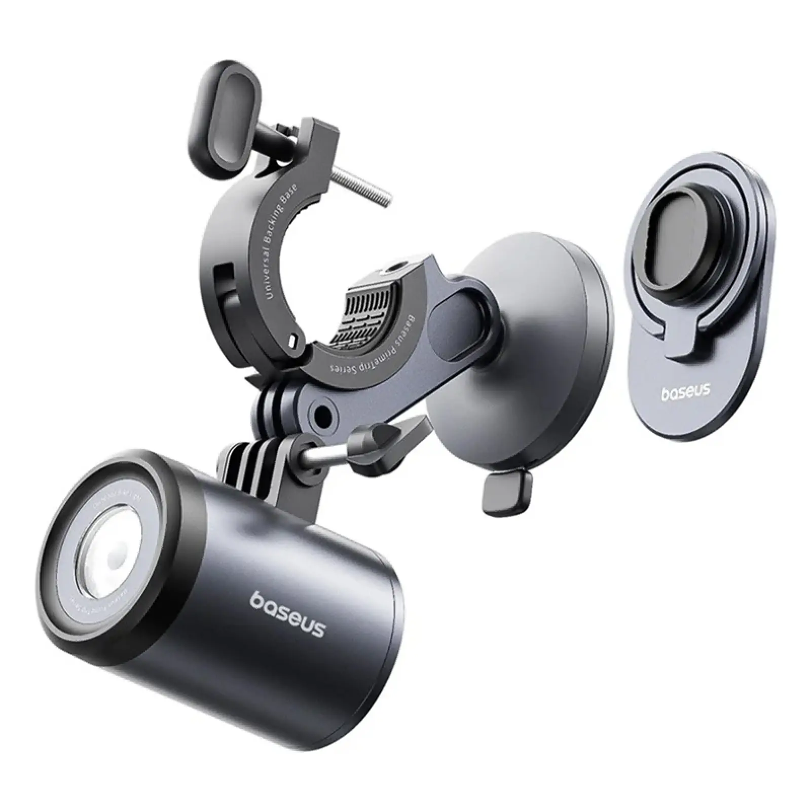 Вело- Мото- держатель+фонарь Baseus PrimeTrip Series 2-in-1 (C12569000121-0), Cosmic Black 3, купить оптом с доставкой