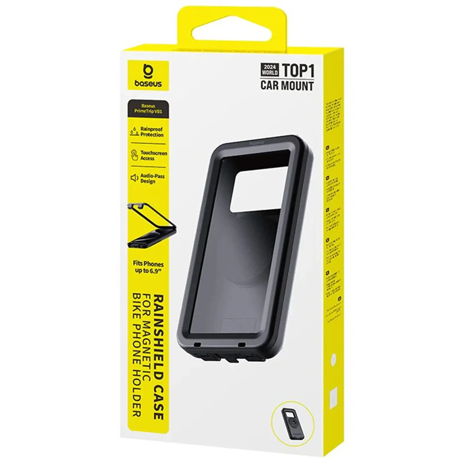 Вело- Мото- держатель Baseus PrimeTrip VB1 RainShield 6,9" (C0013D), Cosmic Black 2, купить оптом с доставкой
