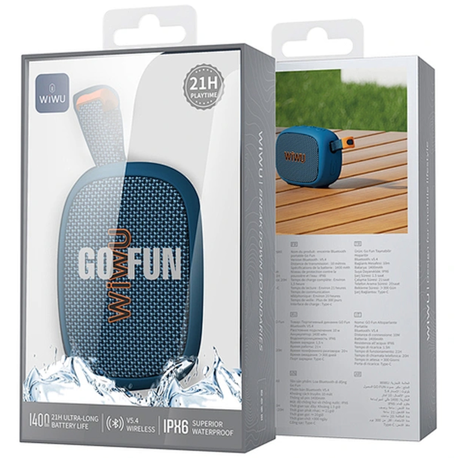 Bluetooth Колонка WIWU H1 Go Fun, Blue 3, купити оптом з доставкою