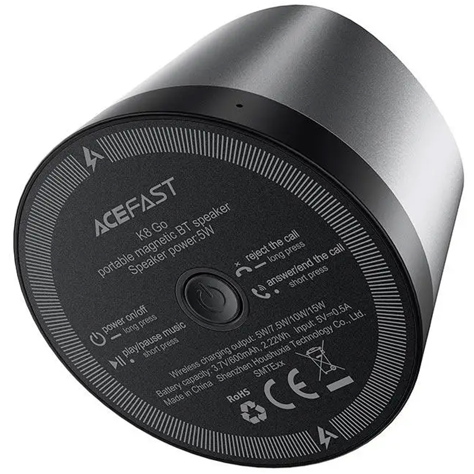 Bluetooth Колонка Acefast K8 + БЗП 15W, Black 2, купити оптом з доставкою