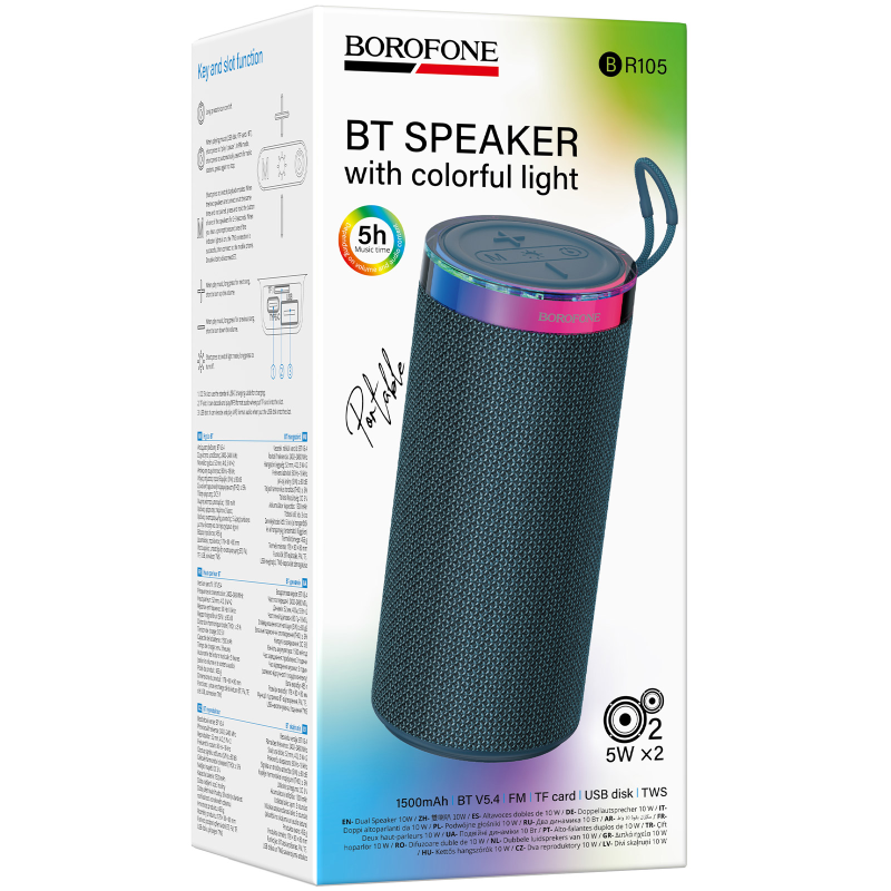 Bluetooth Колонка Borofone BR105 Loud sports, Navy Blue 1, купити оптом з доставкою