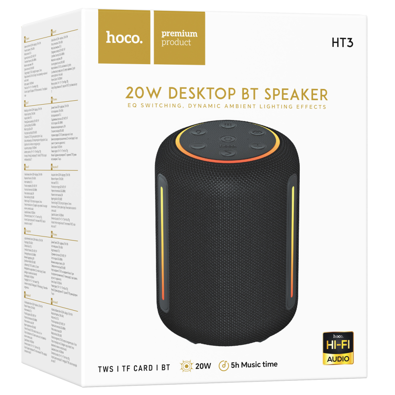 Bluetooth Колонка Hoco HT3 Platinum 20W, Black 1, купить оптом с доставкой