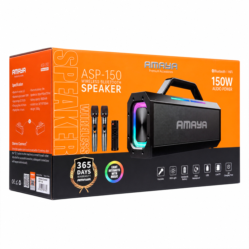 Bluetooth Колонка Amaya ASP-150 Two-person 150W + два мікрофона на малюнкі №2