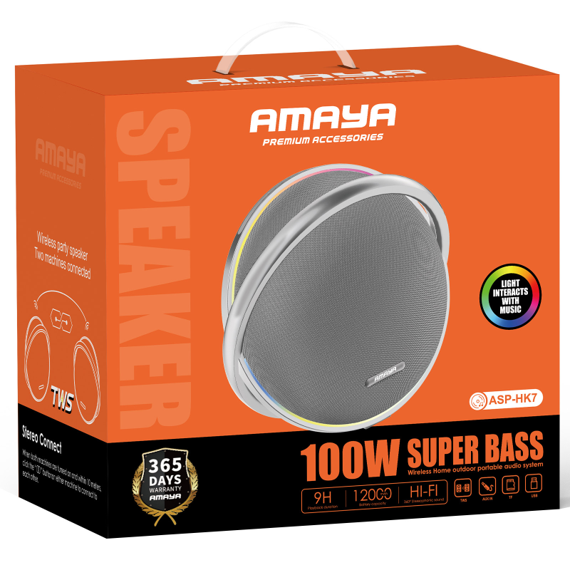 Bluetooth Колонка Amaya HK7 100W, Silver 1, купити оптом з доставкою