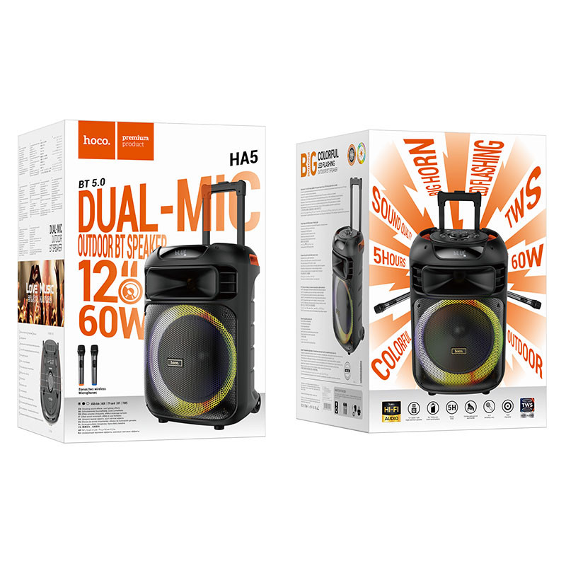 Bluetooth колонка Hoco HA5 Winner + 2 микрофона смотреть фото №6