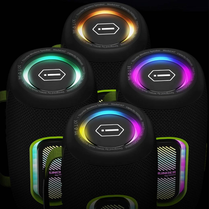 Bluetooth Колонка WIWU H7 Thunder Wireless Portable Speaker на картинке №7
