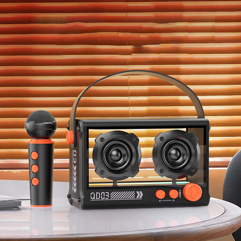 Bluetooth колонка QD03 Transparent з мікрофоном на малюнкі №3