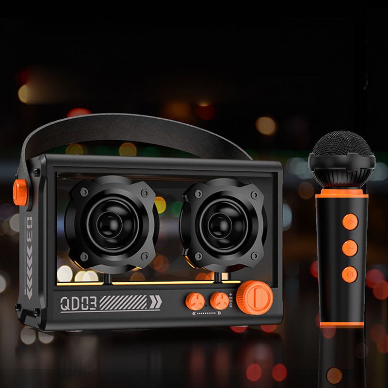 Bluetooth колонка QD03 Transparent з мікрофоном на малюнкі №4