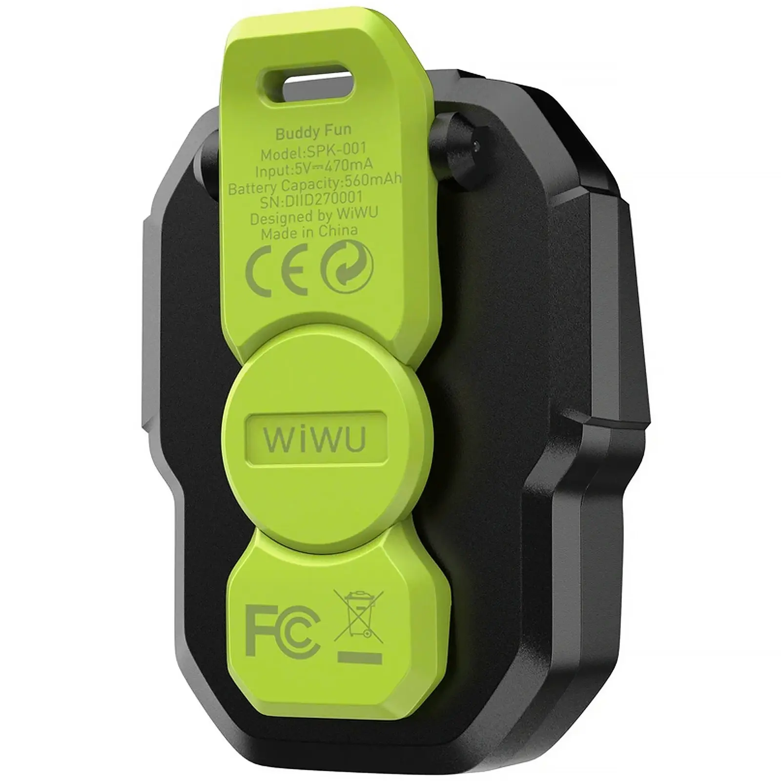 Bluetooth Колонка WiWU SPK-001 Buddy Fun with Magnetic Clip, Green 2, купить оптом с доставкой