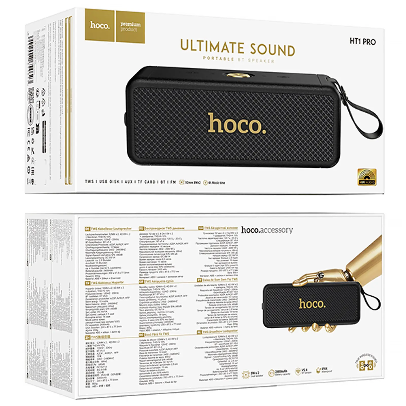 Bluetooth Колонка Hoco HT1 Pro Marquis sports, Black 2, купить оптом с доставкой
