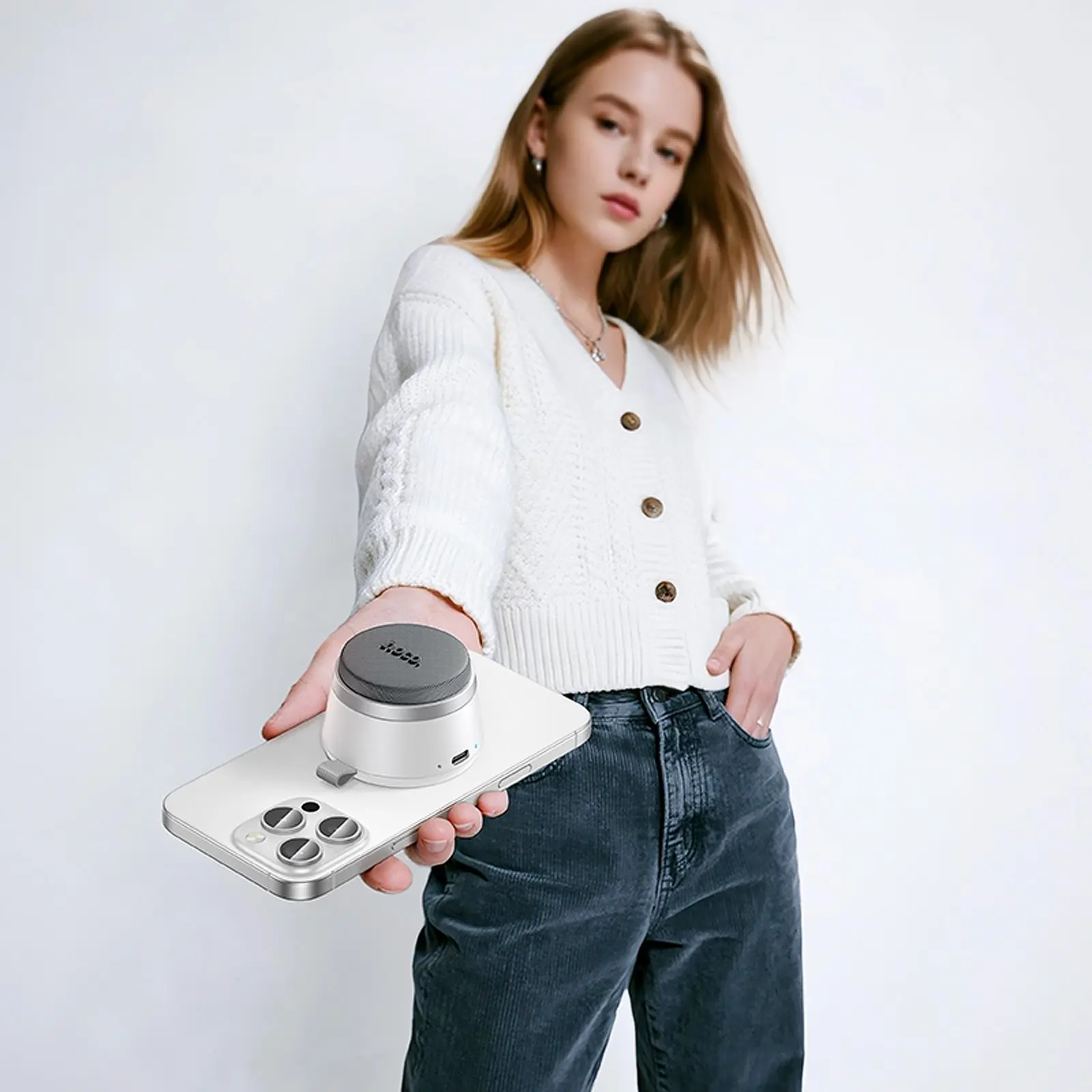 Bluetooth Колонка Hoco HC43 Surpass Mini Magnetic, White 1, купить оптом с доставкой