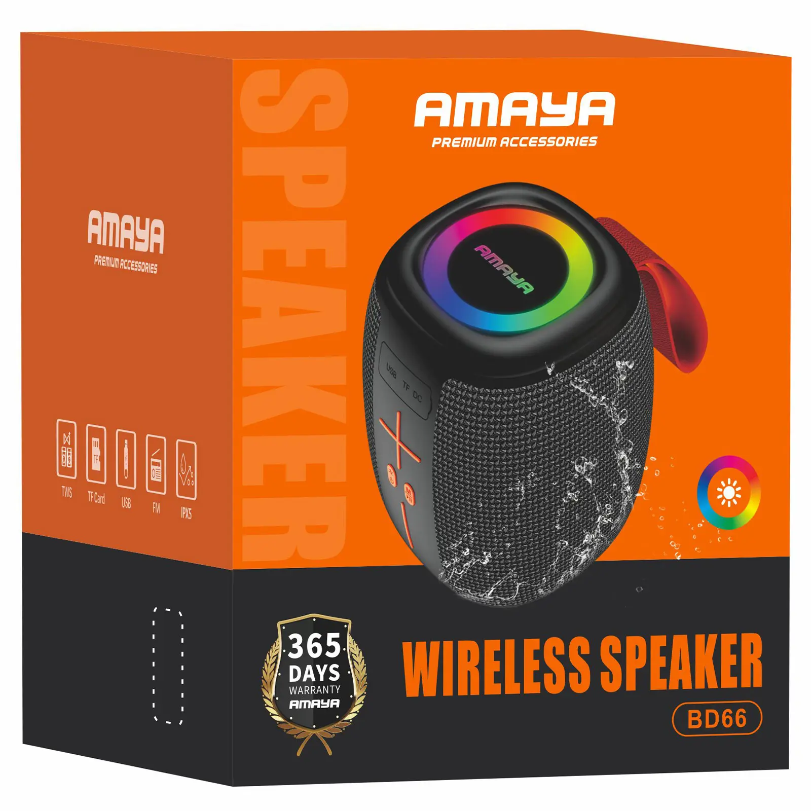 Bluetooth Колонка Amaya BD66 5W, Black 1, купить оптом с доставкой