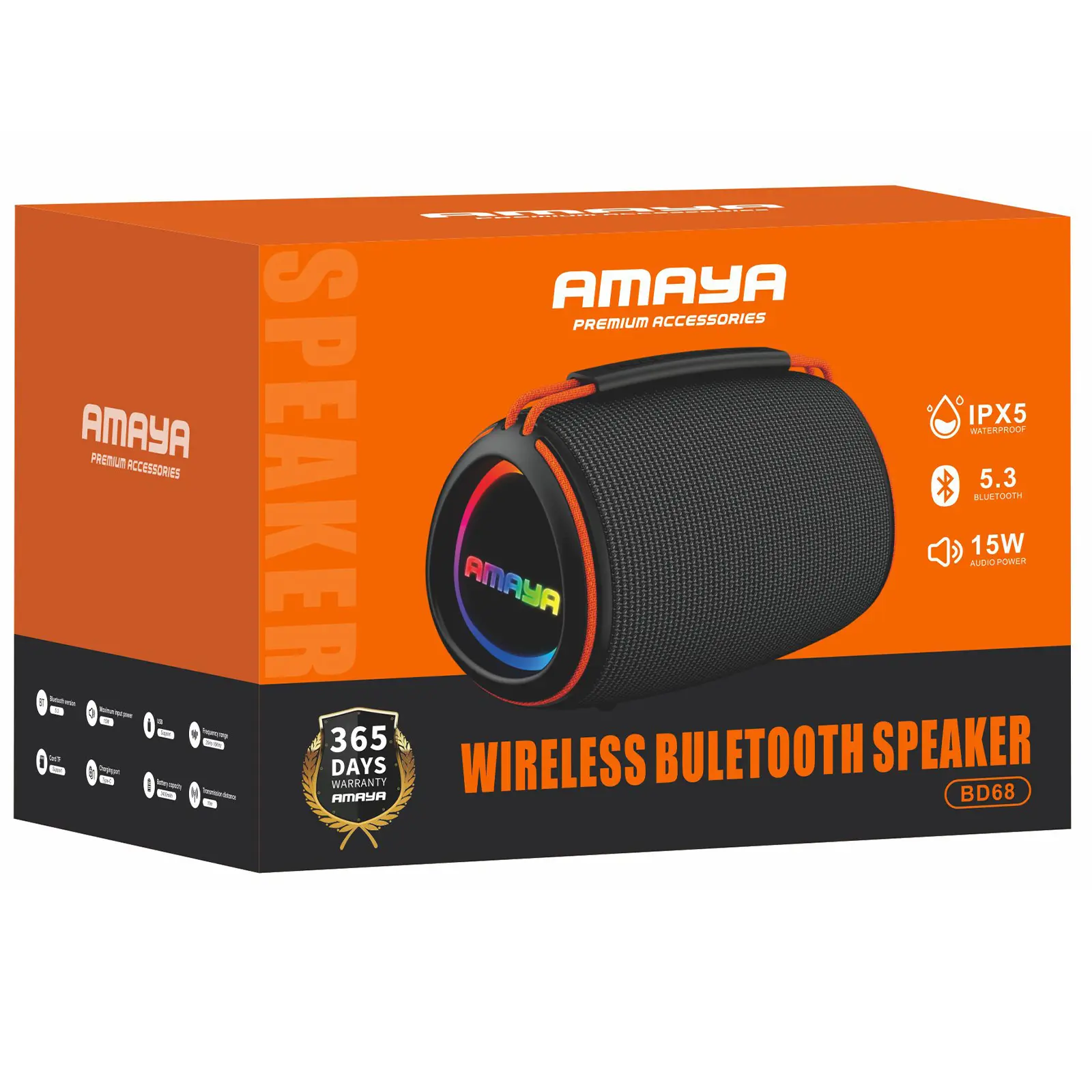 Bluetooth Колонка Amaya BD68 15W, Black 1, купити оптом з доставкою