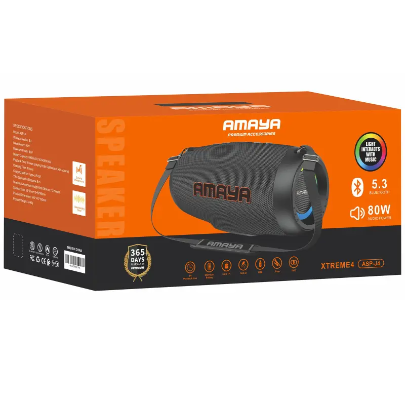 Bluetooth Колонка Amaya J4 Xtreme 80W, Black 1, купить оптом с доставкой