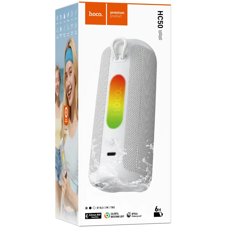 Bluetooth Колонка Hoco HC50 Advantage, White Snow 2, купити оптом з доставкою