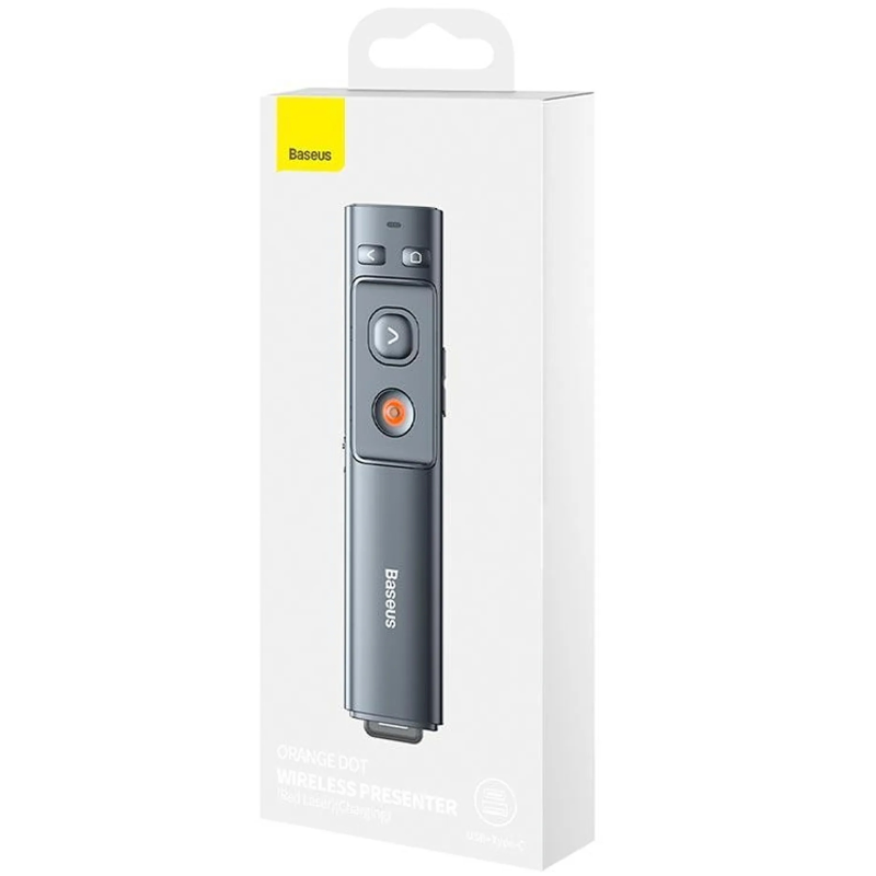 Лазерна указка Baseus Orange Dot Wireless Presenter (Red Laser) (WKCD), Grey 5, купити оптом з доставкою