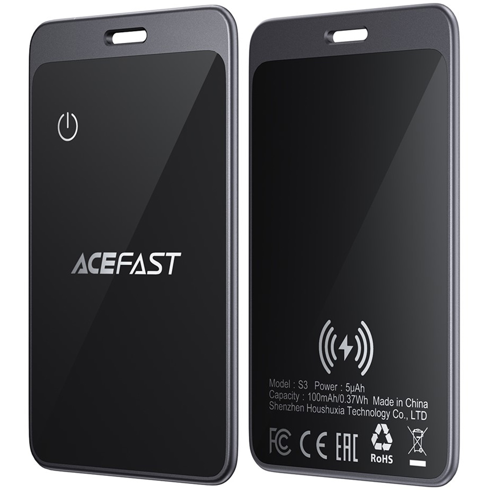 Трекер Acefast S3 Metal Card 100 mAh (2ps), Gray 2, купить оптом с доставкой