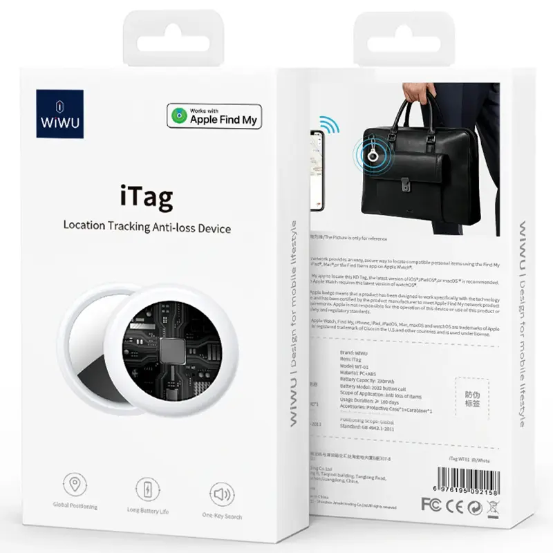 Уценка Трекер WIWU iTag WT-01 230 mAh, Поврежденная упаковка / White 5, купить оптом с доставкой