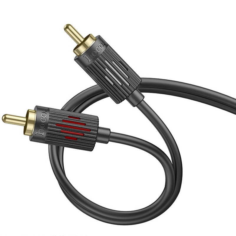 Кабель аудіо Hoco UPA29 2 RCA to 2 RCA red and white double lotus (1.5m) на малюнкі №2