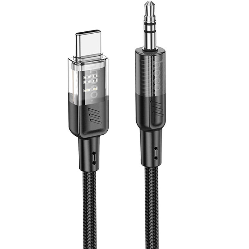 Аудіо кабель Aux Hoco UPA27 Spirit transparent (Type-C to AUX 3.5mm) (1.2m) дивитися фото №1